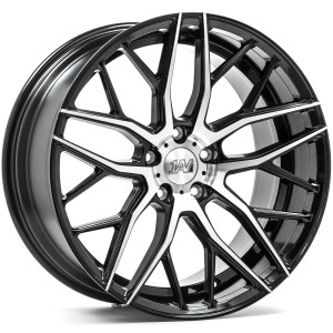 ZX11 BLACK AND POLISHED FACE 22X10.5 5-110 25MM 74.1MM