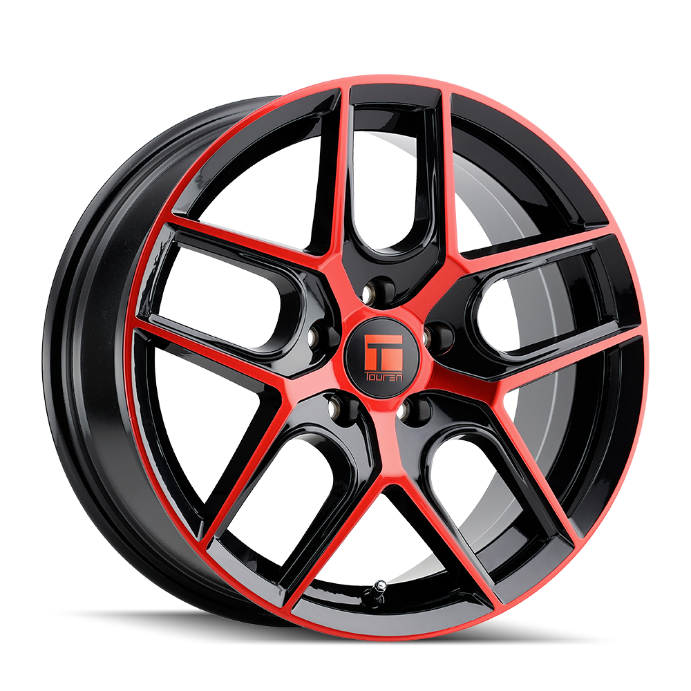 TOUREN TR79 3279 GLOSS BLACK MACHINED WITH RED 17X8 5-114.3 35MM 72.6MM