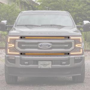 XBG LED DRL Grille Inserts: Ford Super Duty Platinum (20-22 / Amber DRL / Set)