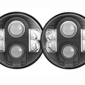 Pro Comp Jeep Headlights: 7" Round LED Hi/Lo (07-18 JK)