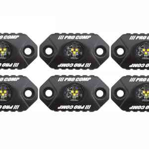 Pro Comp Universal Rock Light Kit: White (6 Pc)