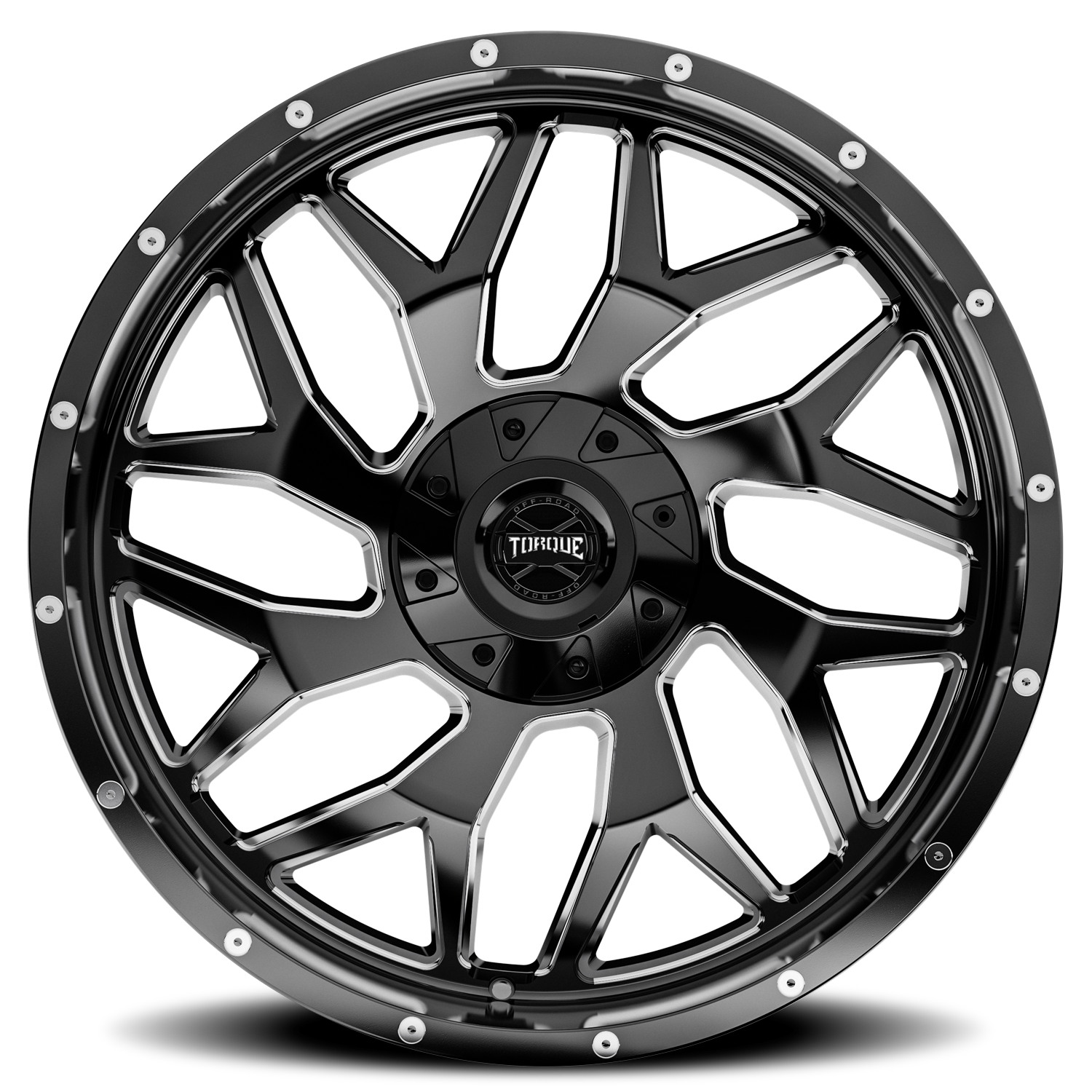 Torque Vortex TW427C 22X10 6x135/139.7 -18 86.84 Gloss Black Milled Spoke - Image 3