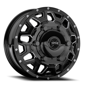 Torque Rush TW514C 16X6 6x205 110 161.1 Gloss Black Milled Spoke